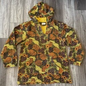 Lakhays Wild Mushroom Baja Hoodie Unisex S/M Relaxed Cotton Poncho Beach Boho